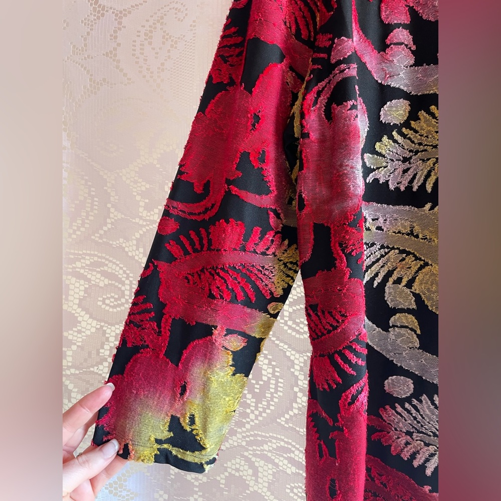 Multiples Red Gold Black White Patterned Assymetr… - image 4